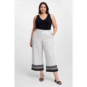 ⚪️ Ann Taylor Polka Dot Wide Leg Cropped Culottes Size 18 ⚪️